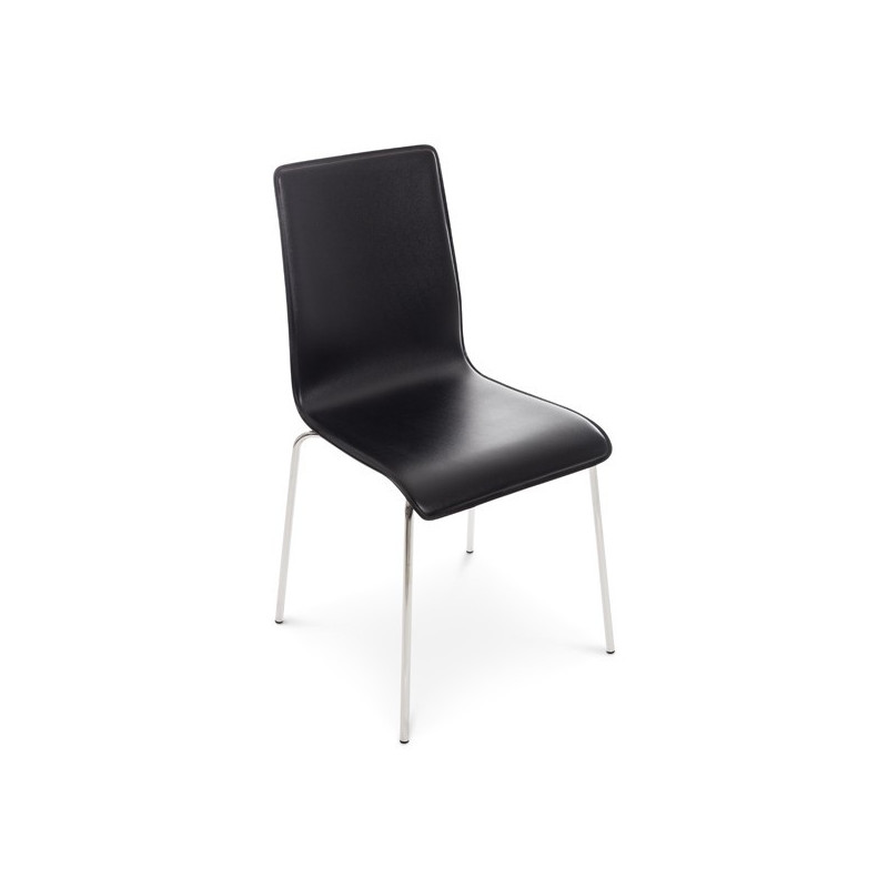 Lilly stol svartskinn/kromstativ